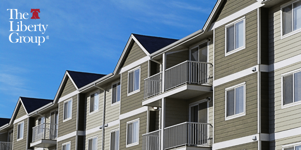 apartments close to the sky with logo for the libertygroup